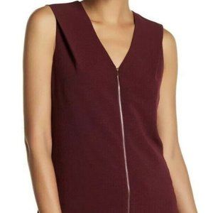 Ted Baker Delise Rhubarb Maroon Zip Front Textured